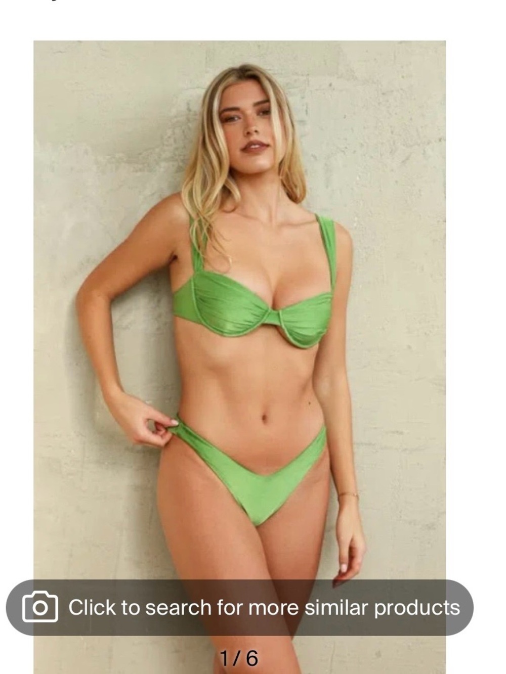 Green Underwire Bikini Set with Adjustable Straps